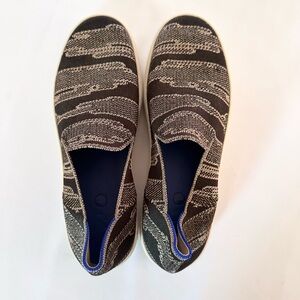 Rothy’s Original Slip-on Black and Golden Shimmer